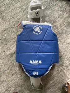 AAMA #6 Martial Arts Taekwondo Karate Reversible Chest Guard Protector +++Extras - Picture 1 of 1