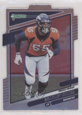 2021 Panini Donruss Press Proof Silver Die-Cut /75 Bradley Chubb #182 - Image 1 of 2