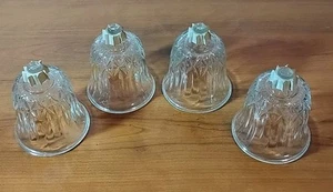 4- 3" HOME INTERIORS / HOMCO CLEAR VALENCIA PATTERN VOTIVE PEG CUPS - Picture 1 of 11