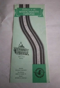 Vintage WELCOME TO THE MASSACHUSETTS TURNPIKE Brochure Green MTA Travel  - Picture 1 of 10