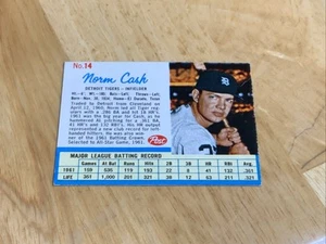 1962 Post Cereal GN10 Throws Left variation Norm Cash - Toughest Master Set Card - Picture 1 of 2