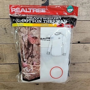 Realtree Men's Cotton Soft Thermal Crew Top Size XL Color Natural Scent Control - Picture 1 of 8