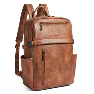 Leather Laptop Backpack for Women, 15.6 Inch Laptop Travel Backpack Purse Lar... - Foto 1 di 8