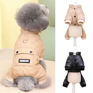 Waterproof Dog Jumpsuit Warm Fleece Coat Jacket Pet Puppy Winter Padded Clothes - Picture 1 of 15