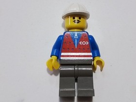 LEGO Red Vest and Zipper Moustache Train Worker Minifigure 4553 trn055