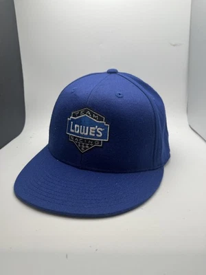 Gorra ajustada Team Lowe's Racing para hombre azul NASCAR Racing bandera a cuadros Foto 1 de 3