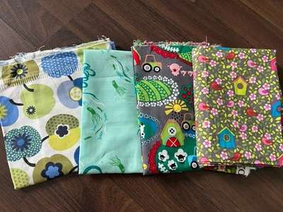 Stoffreste Stoffpaket Baumwolle Apfel Vogel Bauernhof über 2,50m 🐦 🧜‍♀️ 🍎 - Bild 1 von 4