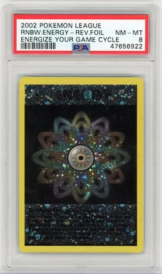 PSA 8 NM-MT Pokemon 2002 Energize Your Game Cycle Reverse Foil Rainbow Energy - Image 1 of 2