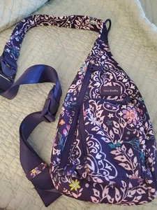 Vera Bradley Mini Sling Backpack Crossbody Bag Purple Floral Recycled Plastic - Picture 1 of 11