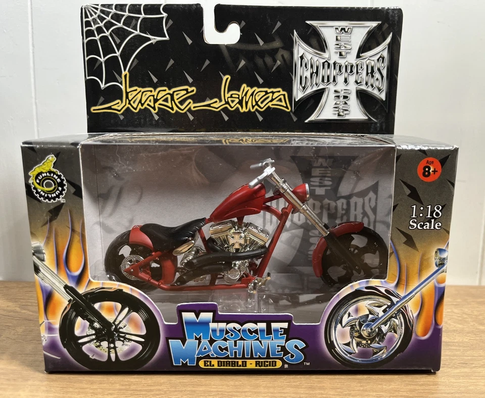 Jesse James West Coast Choppers El Diablo Rigid 1:18 Scale Muscle Machines - Image 1 of 4