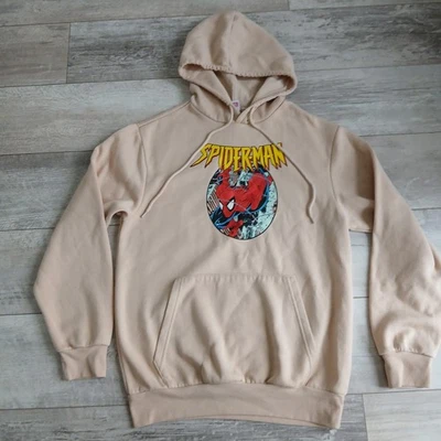 Marvel Spiderman Venom Comic Page Graphic Print Tan Hoodie Size Small - Image 1 of 4