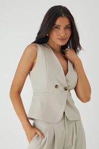 Misspap Stone Waistcoat Womens Casual Tops - Picture 1 of 5