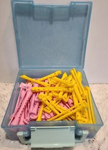 Vintage Lot  of 57 Plastic Swing Arm Permanent Rollers Hair Curlers Perm Rods - Picture 1 of 2