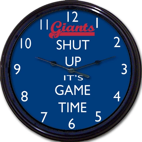 New York Giants Football Shut Up It's Game Time Wall Clock NFL Man Cave 10" Cover