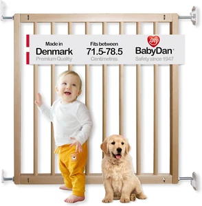 No Trip, 72-78,5 Cm, Cancelletto Di Base per Scale/Cancello per Bambini, Legno, - Foto 1 di 12