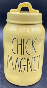 Rae Dunn - CHICK MAGNET - Yellow Canister Jar with Lid - NEW - Picture 1 of 6
