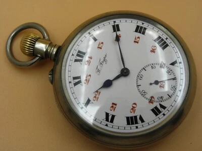 ANTIQUE PAVEL BURE Buhre Railroad Royal Russian Empire Pocket Watch Enamel dial  - Image 1 of 4