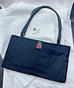 Kate Spade Cortina Negro Pelo de Poni Rojo Cierre Bolso Cartera Correa para el Hombro con Bolsa para el Polvo - Imagen 1 de 15
