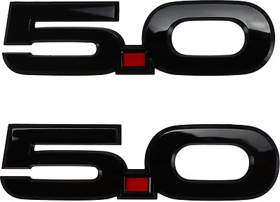 OEM NUEVO 2015-2018 Ford Mustang GT 5,0 L V8 emblema guardabarros negro - par de kit derecha derecha Foto 1 de 4