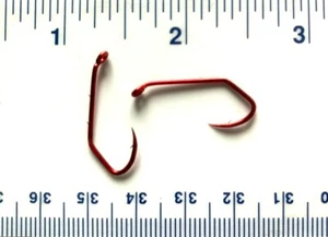 100 Matzuo 140060 Red Chrome Sickle Baitholder Fish Hooks size 2 - Picture 1 of 1