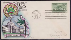 SCOTT 983 PUERTO RICO DOROTHY KNAPP HAND PAINTED FIRST DAY COVER FDC - Picture 1 of 2