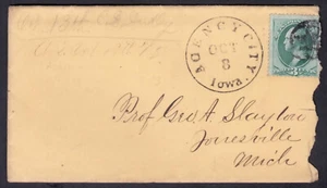 Agency City, Iowa - Wapello Co. DPO (1849-1883) - 1873 Cover with Enclosure - Picture 1 of 2