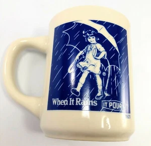 MORTONS SALT 1921 PARAGUAS NIÑA PUBLICIDAD TAZA DE CAFÉ TAZA - Imagen 1 de 6