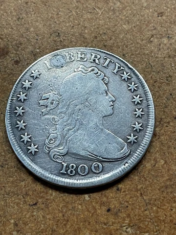 Raw 1800 BUST DOLLAR U.S. type coin AMERICAI variety holed VF Details DIE BREAK Cover