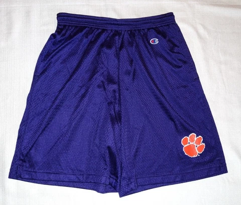 NICE Champion Brand Clemson Tigers Purple Mesh Athletic Shorts Pockets Large L Cover