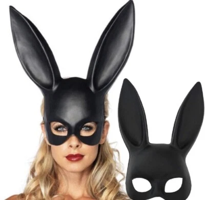 New Adult Deluxe Sexy Bunny Half Mask - Black - Image 1 of 2