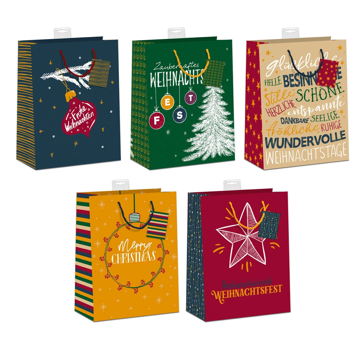 12 Große Geschenktüten Aus Kraftpapier Für Weihnachten – Mit Henkeln & Personalisierbar