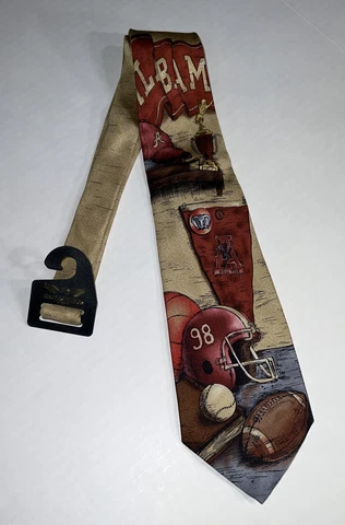 NWT Vintage University of Alabama Crimson Roll Tide Necktie Tie Eagles Wings Cover