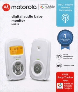 Motorola MBP24 Audio Digital Monitor de Guardería para Bebés, 2 Vías de Hablar, Rango DECT 300m - Imagen 1 de 9