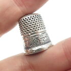 925 Sterling Silver Antique Art Deco Engraved Farm House Sewing Thimble