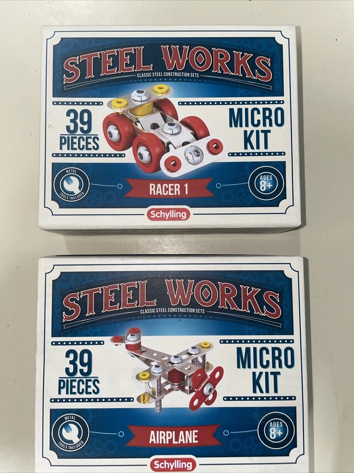 Toy Car Airplane Build Micro Kits Classic Construction Set Of 2 Racer Plane - Image 1 of 1