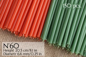 150 Stück Wachskerzen, rote + grüne Kerzen №60, Ritualkerzen, Kerzenset - Bild 1 von 5