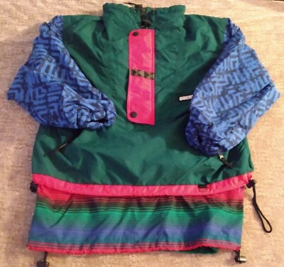 VTG Obermeyer Junior Pullover Jacket 1/2 Zip Waterproof Windbreaker Multicolor  - Image 1 of 4