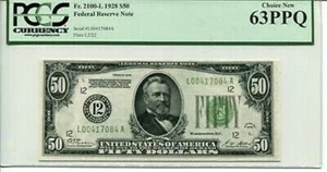 FR 2100-L 1928 $50 Federal Reserve Note PCGS 63 PPQ Choice New - Picture 1 of 1