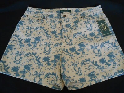 Polo Ralph Lauren Denim Jean Shorts Multicolor Print Relaxed Shorts sz 12 ~ NWT - Image 1 of 4