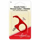 3-in-1 Sew Easy Needle Puller Thread Cutter & Thimble