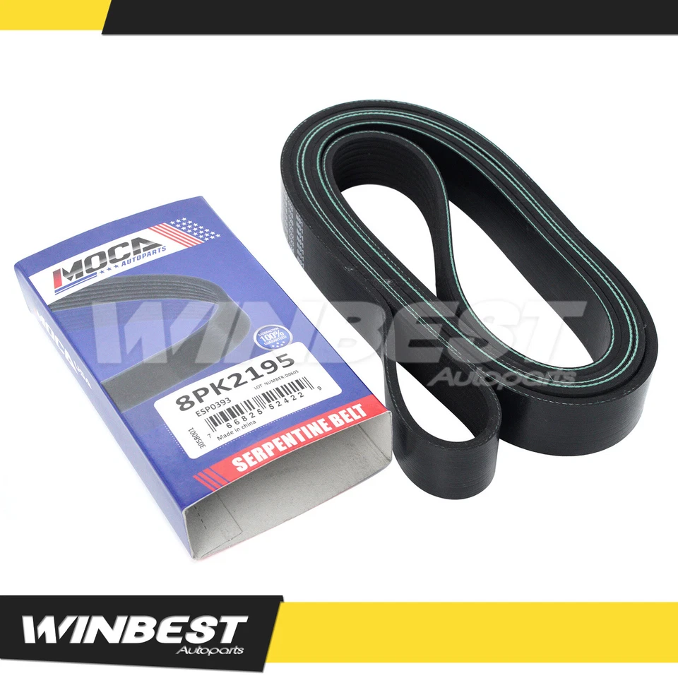 EPDM Serpentine Belt for 2009 Ford F-250 F-350 F-450 Super Duty 6.4L 8PK2195  - Image 1 of 4