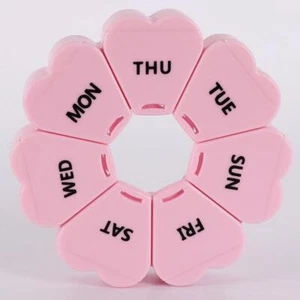 Large Weekly Pill Organizer 7Day Vitamin Case Capacity Compartments,Purple pink - Picture 1 of 1
