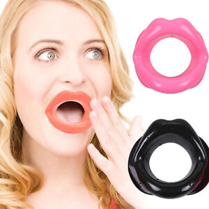 2 pcs Pink+black Silicone Lips O Ring Open Mouth Gag Bondage Ball Gag Sex Toys