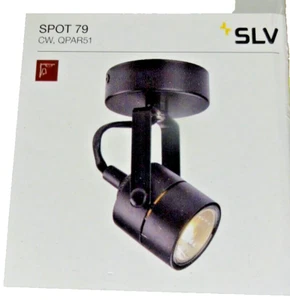 SLV Spot 79 132020 Ceiling floodlight HV halogen GU10 50 W Black Incl VAT - Picture 1 of 7
