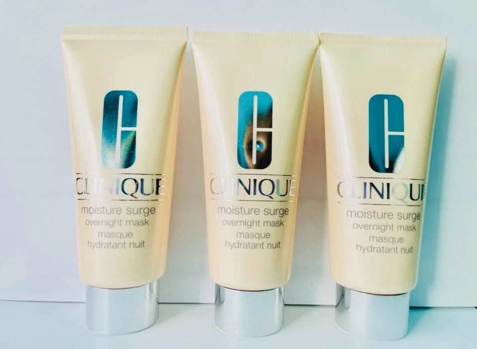 3 mascarillas Clinique Moisture Surge Overnight 3,4 oz cada una/10,2 oz en total nuevas Foto 1 de 1