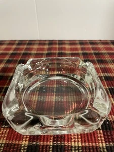 Vintage Clear Glass Ashtray 3-3/4 Inch Square No Chips Or Cracks - Picture 1 of 8