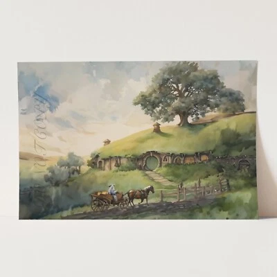 Impresión de póster de arte de pared de La Comunidad Gandalf de los Anillos de Gandalf en la Comarca Foto 1 de 4