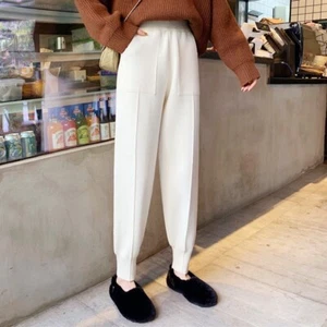 Lady Harem Trousers Tapered Pants Elastic Waist Sweatpants Lounge Bottoms Pocket - Picture 1 of 15