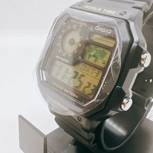Casio AE-1200WH-1B Quartz Unisex Watch Yellow Dial 42.1mm Digital From Japan - Picture 1 of 7