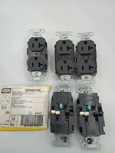 LOT OF 5 Hubbell 20 AMP 125V HEAVY DUTY COMMERCIAL GRADE DUPLEX  RECEPTACLES NEW - Picture 1 of 4